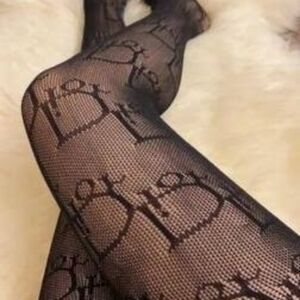 Black Dior Patterned Tights